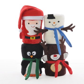 扣式絨毛毯-聖誕老人.雪人.麋鹿.企鵝造型-聖誕節禮品_4